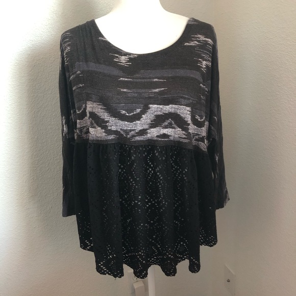 Free People Aztec Lace Top size S - Picture 2 of 9